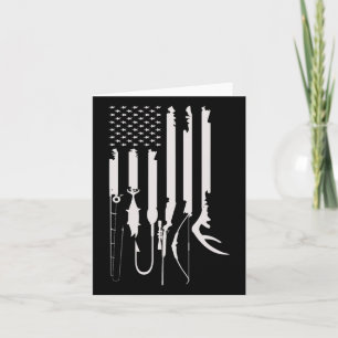 Jagen Fischen US Flag American Themed Deco Karte