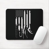 Jagen Fischen US Flag American Themed Deco Mousepad (Mit Mouse)