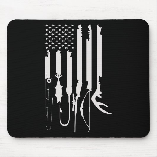 Jagen Fischen US Flag American Themed Deco Mousepad (Vorne)