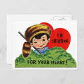 Jagen für Ihr Herz - Valentine Feiertagspostkarte (Vorne/Hinten)