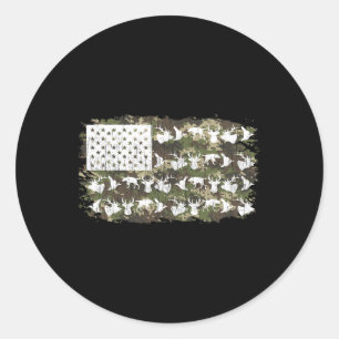 Jagen Hirschjäger Camouflage American Flag Usa Fun Runder Aufkleber
