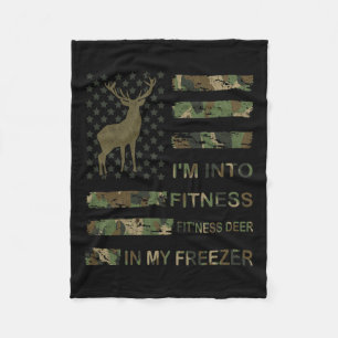 Jagen Ich bin in Fitness Deer Freezer Funny Hunter Fleecedecke