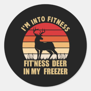 Jagen Ich bin in Fitness Deer Freezer Funny Hunter Runder Aufkleber