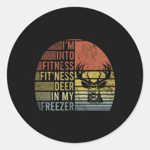 Jagen - Ich bin in Fitness Deer Freezer Hunte Runder Aufkleber