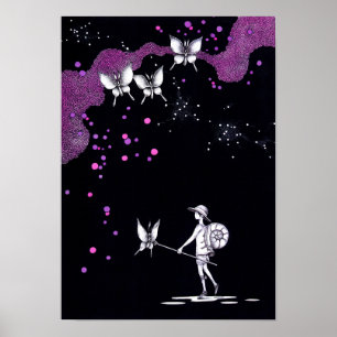 Jagen in einer Mittsommernacht. Poster