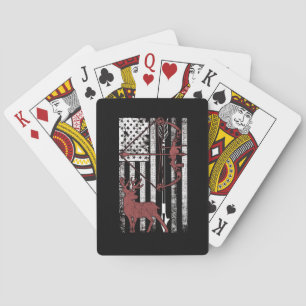 Jagen mit amerikanischer Flagge Jagd Spielkarten