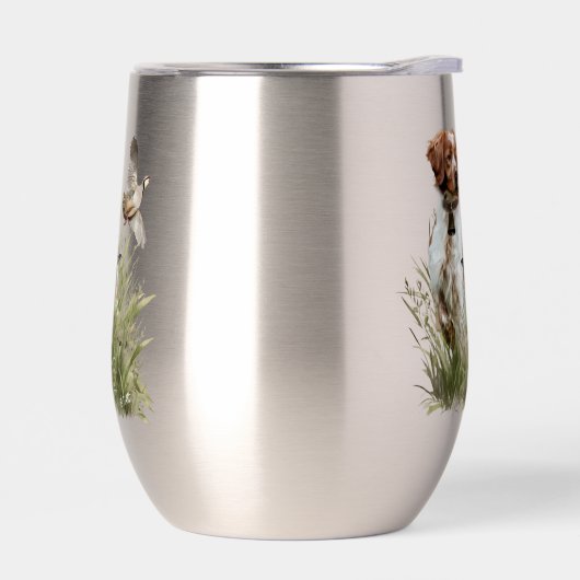 Jagen mit einem Bretagne-Hund, Kunst (Links)