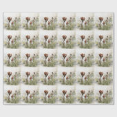 Jagen mit einem Bretagne-Hund, Kunst Geschenkpapier (Flach)