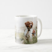 Jagen mit einem Bretagne-Hund, Kunst Kaffeetasse (VorderseiteRechts)