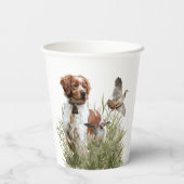 Jagen mit einem Bretagne-Hund, Kunst Pappbecher (Rückseite)