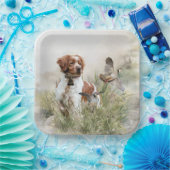 Jagen mit einem Bretagne-Hund, Kunst Pappteller (Party)