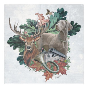 Jagen mit einem Weimaraner, "Grauer Geist" Fotodruck