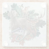 Jagen mit einem Weimaraner, "Grauer Geist" Glasuntersetzer (Rückseite)