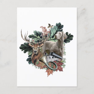 Jagen mit einem Weimaraner, "Grauer Geist" Postkarte