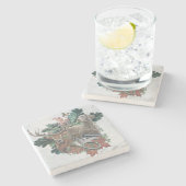 Jagen mit einem Weimaraner, "Grauer Geist" Steinuntersetzer (Seitenansicht)