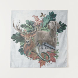 Jagen mit einem Weimaraner, "Grauer Geist" Wandteppich