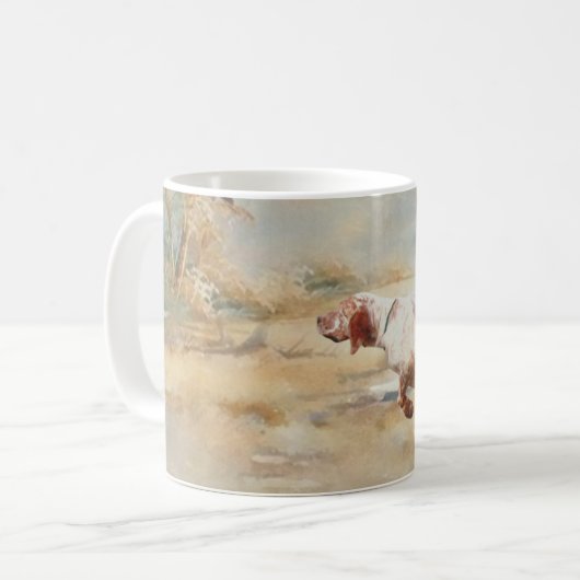 Jagen mit englischem Setter im Wald, Ar Kaffeetasse (Vorderseite Links)