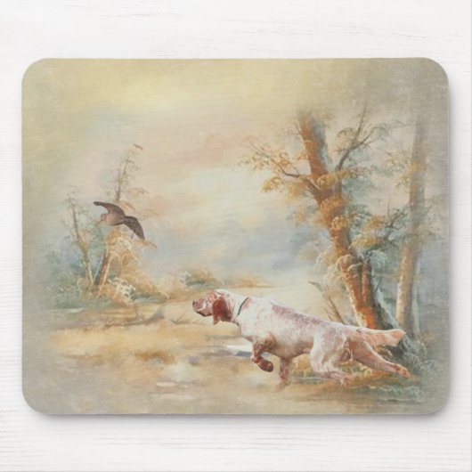 Jagen mit englischem Setter im Wald, Ar Mousepad (Vorne)