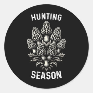 Jagen Morel Mushroom Jagd Morchella Frische Runder Aufkleber
