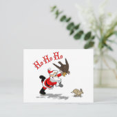 Jagen Santa Holiday Postkarte (Stehend Vorderseite)