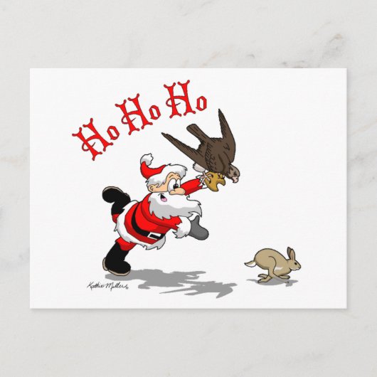 Jagen Santa Holiday Postkarte (Vorderseite)