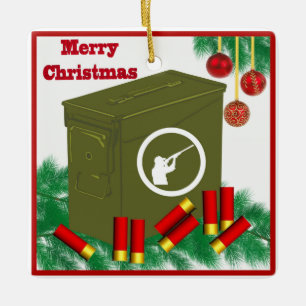 Jagen Shooting Sports Ammo kann frohe Weihnachten Keramikornament
