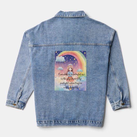 "Jagen Sie den Farben: Rainbow-Inspiriert Denim Ja Jeansjacke (Rückseite)