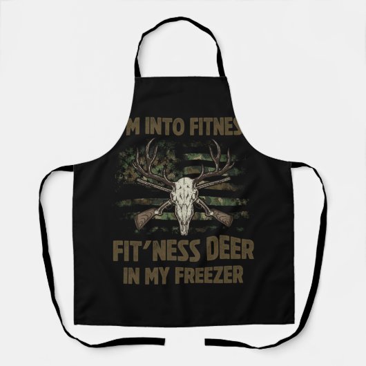 Jagen Sprichwort Ich bin in Fitness Fit'ness Deer Schürze (Vorderseite)