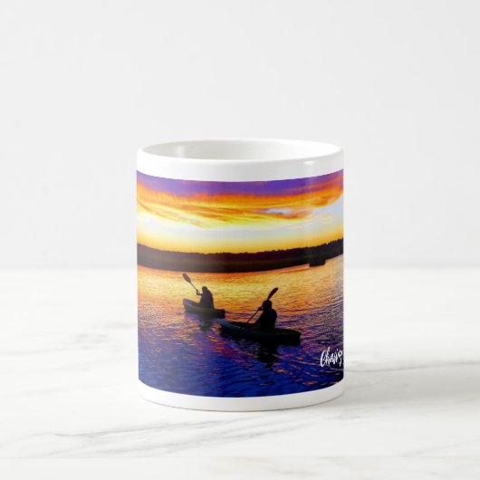 Jagen Sunset Kayak Kaffee Cup Kaffeetasse (Mittel)