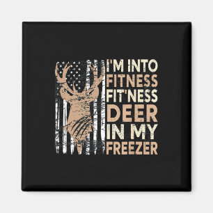 Jagen T-Shirt Ich bin in Fitness Deer Freezer Funn Magnet