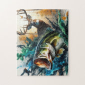 Jagen und Fischen Puzzle (Vertikal)