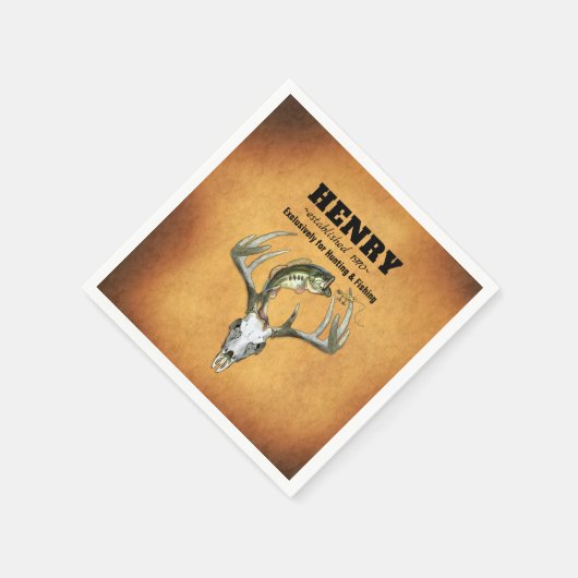 Jagen und Fischen Serviette (Ecke)