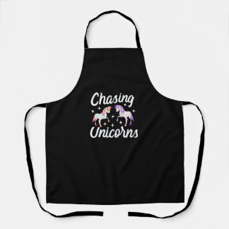 Jagen Unicorns Magischer Langschläfer T - Shirt Schürze
