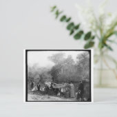 Jagen von Alligatoren, Fluss Tomoka, Florida 1880- Postkarte (Stehend Vorderseite)