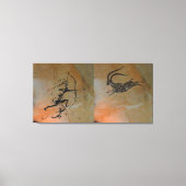 Jagen von Ibex in Cova Remigia Leinwanddruck (Vorderseite)