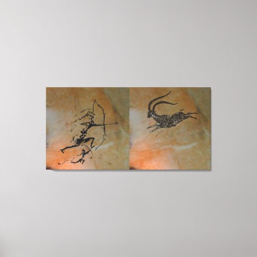 Jagen von Ibex in Cova Remigia Leinwanddruck (Vorderseite)