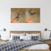 Jagen von Ibex in Cova Remigia Leinwanddruck (Insitu (Schlafzimmer))