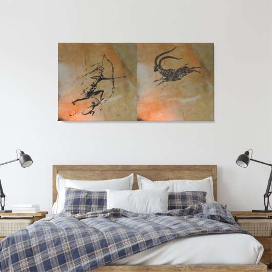 Jagen von Ibex in Cova Remigia Leinwanddruck (Insitu (Schlafzimmer))