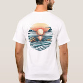 Jagen von Sonnenuntergang-Horizonte Baumwollkronen T-Shirt (Rückseite)