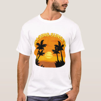 Jagen von Sonnenuntergängen Ästhetischer Minimalis T-Shirt