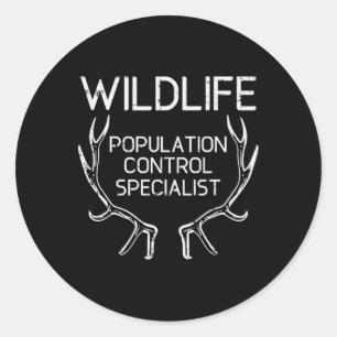 Jagen Wildlfe Population Kontrolle Spezialist für Runder Aufkleber