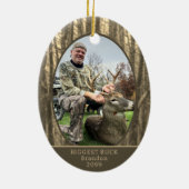 Jagen Woods Foto Personalisiert Keramik Ornament (Hinten)