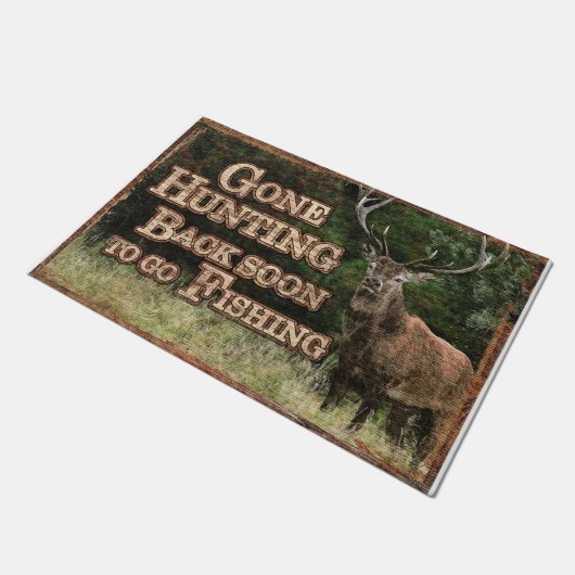 Jagen zurück zum Angeln Fußmatte (Schrägansicht)