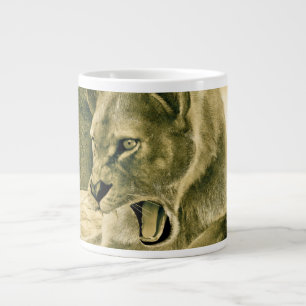 Jagende Löwin Jumbo-Tasse