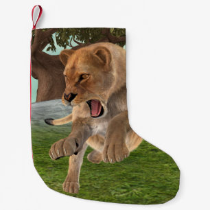Jagende Löwin Kleiner Weihnachtsstrumpf