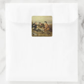 Jäger, 1816 quadratischer aufkleber (Tasche)
