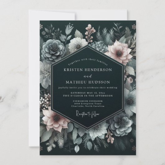 Jäger-Blush-Umbral-Hochzeit Einladung (Vorderseite)