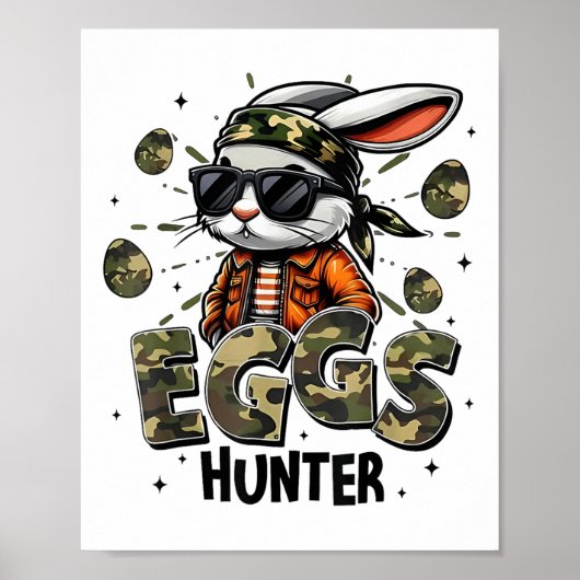 Jäger Camouflage Jäger Hunter Happy Ostertag Kinde Poster (Vorne)