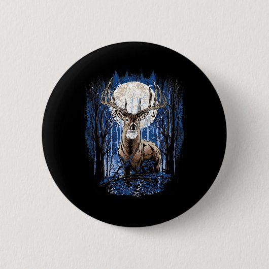 Jäger Deer Jagd Big Whitetail Buck Button (Vorderseite)