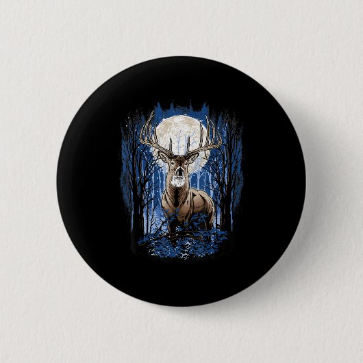 Jäger Deer Jagd Big Whitetail Buck Button (Vorderseite)